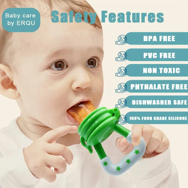 Silicone Baby Fruit Feeder Pacifier – Teething Nibbler & Safe Self-Feeding Tool (Random Color)