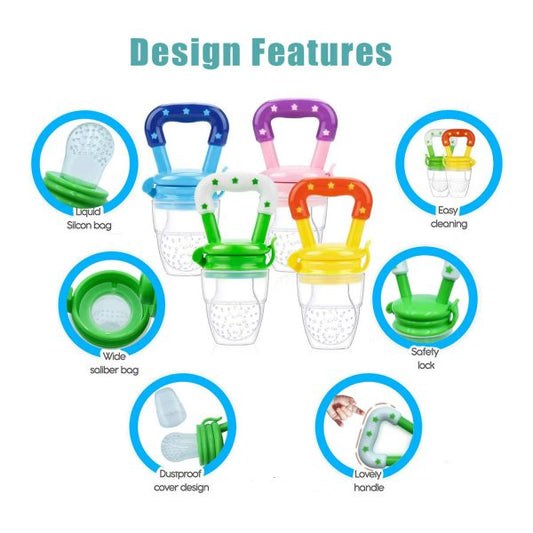 Silicone Baby Fruit Feeder Pacifier – Teething Nibbler & Safe Self-Feeding Tool (Random Color)